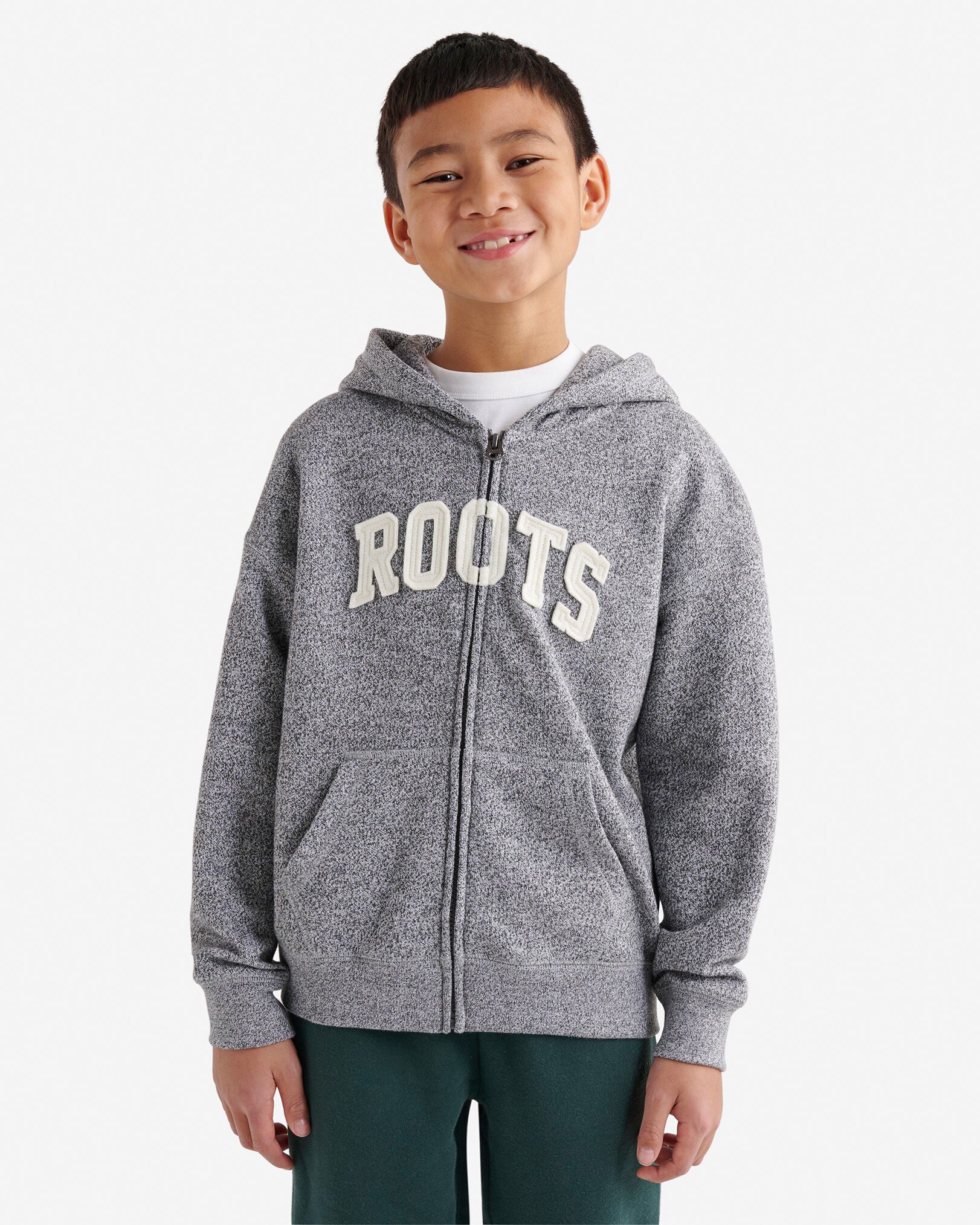 Kids Roots Applique Full Zip Hoodie