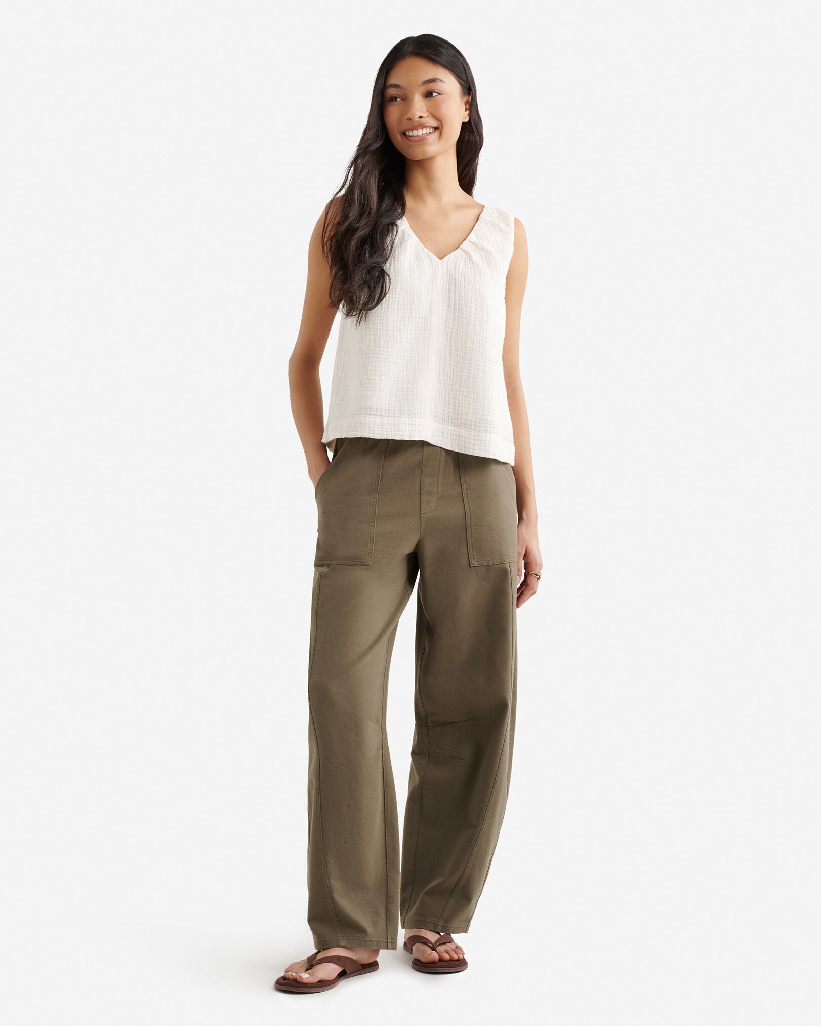 Isla Cotton Gauze Gathered Tank