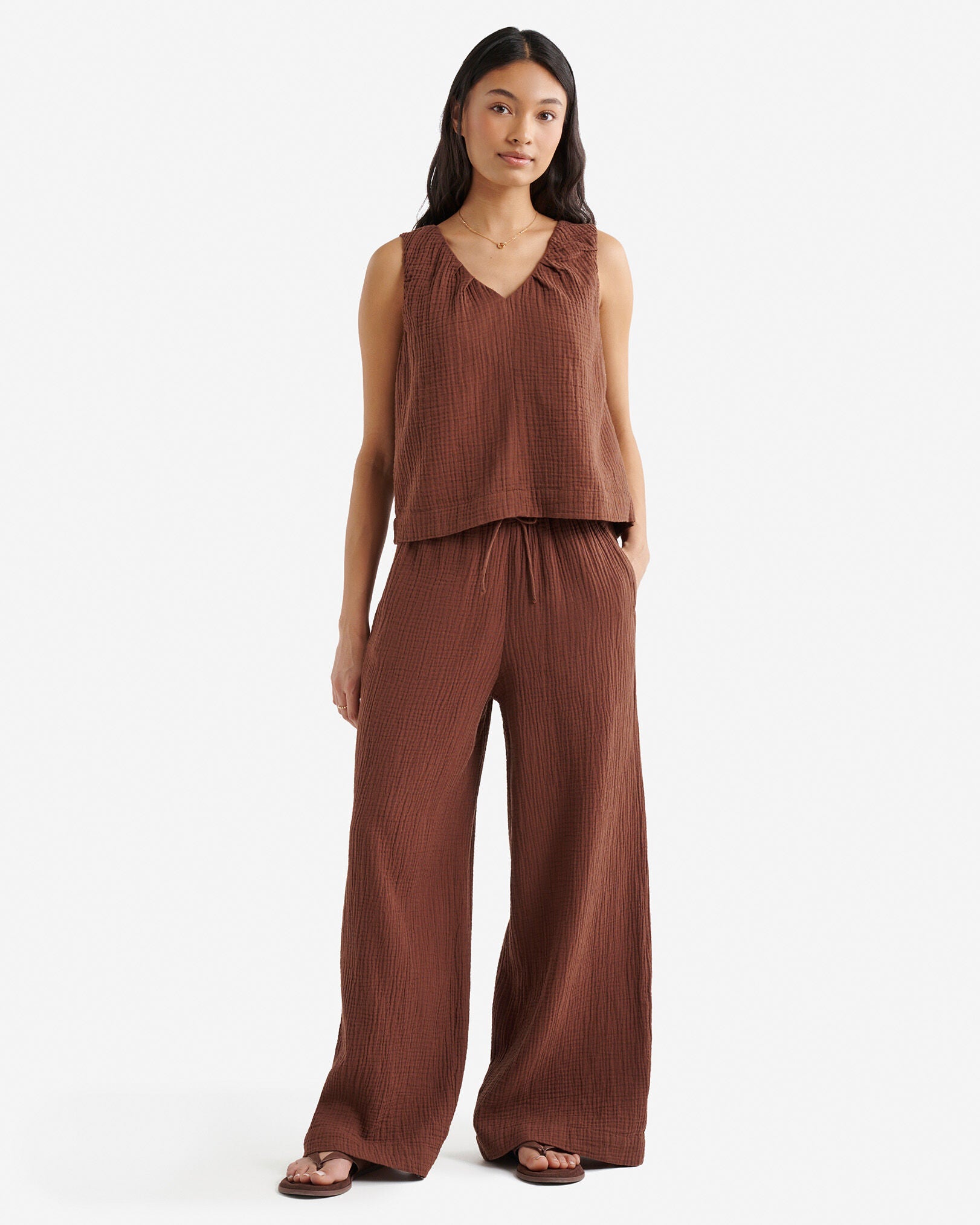 Isla Cotton Gauze Gathered Tank