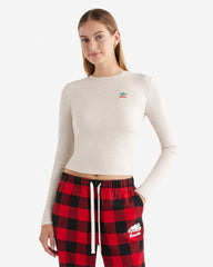 Womens Holiday Fitted Long Sleeve Top