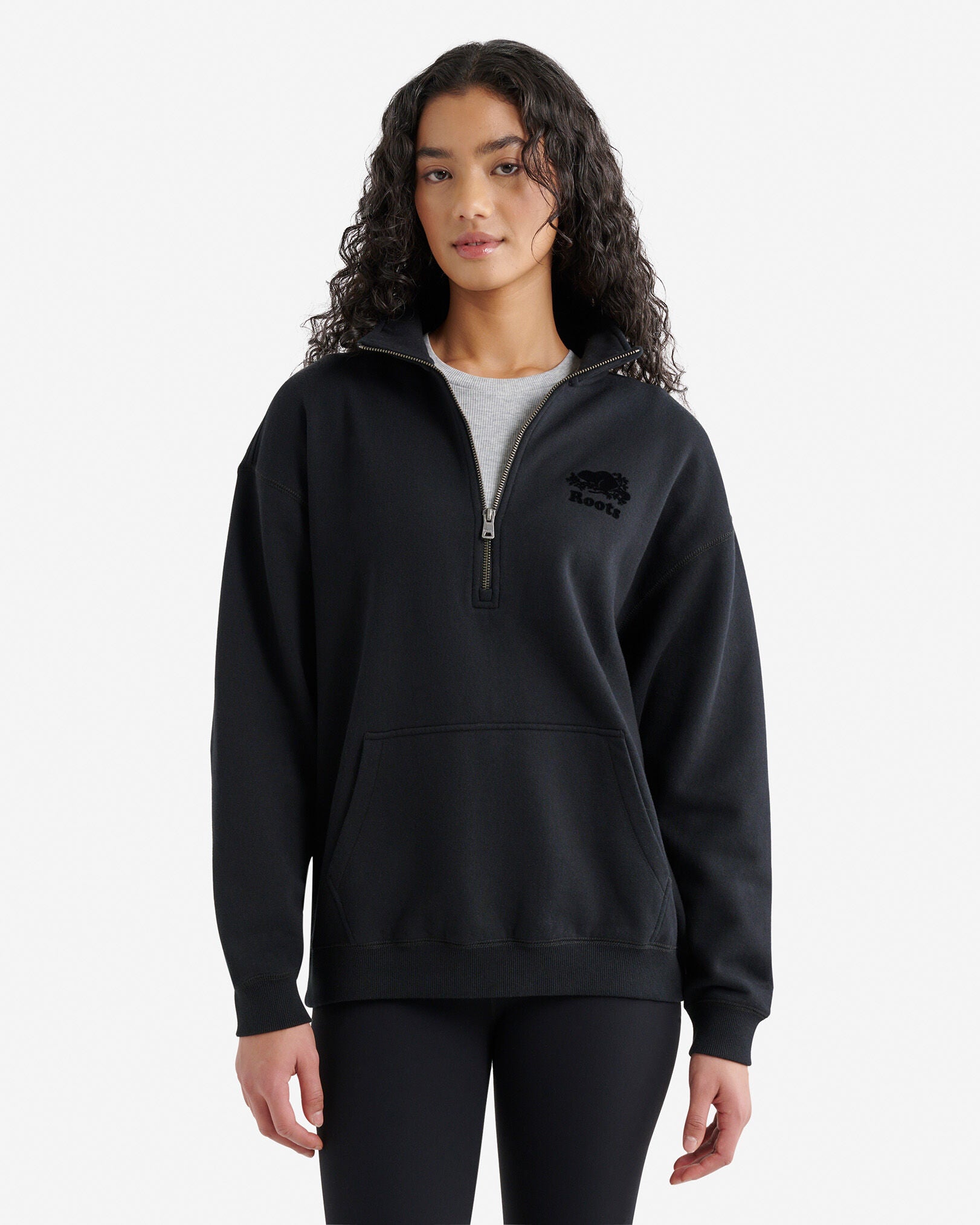 Organic Cooper Relaxed Quarter Zip Stein