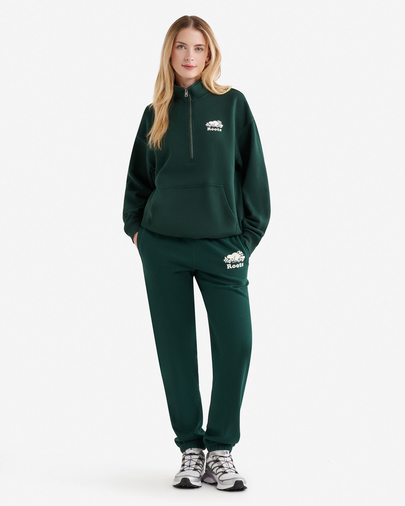 Organic Cooper Relaxed Quarter Zip Stein