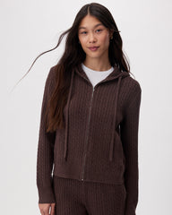 Bowen Cable Knit Full Zip Hoodie