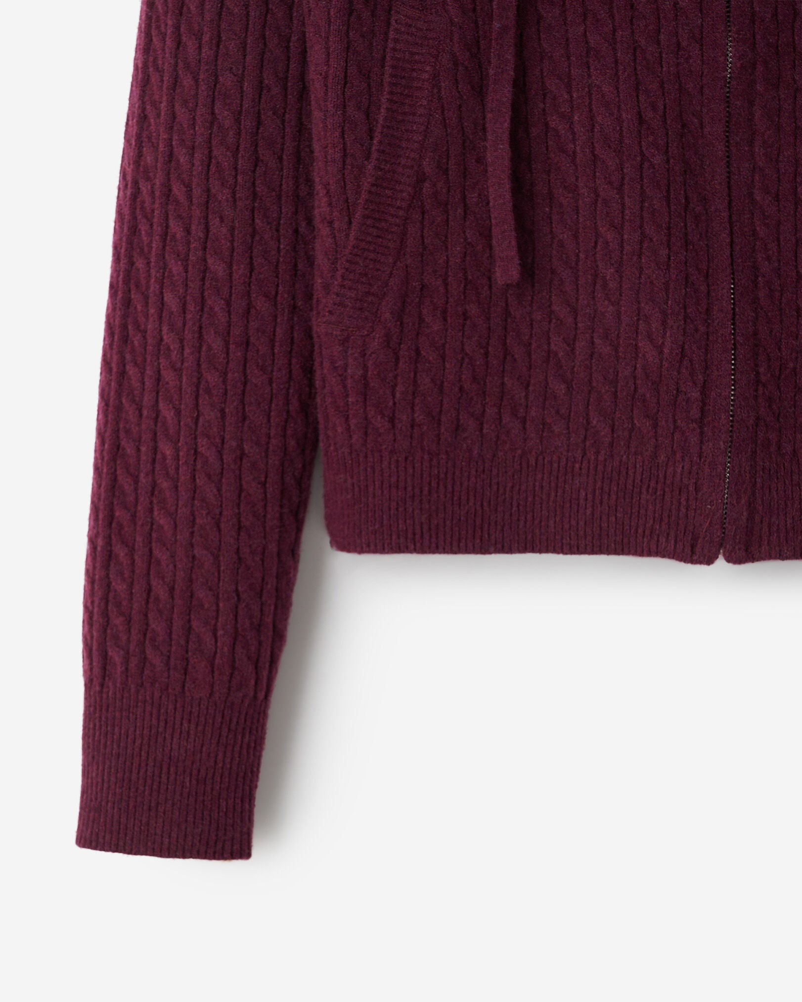 Bowen Cable Knit Full Zip Hoodie