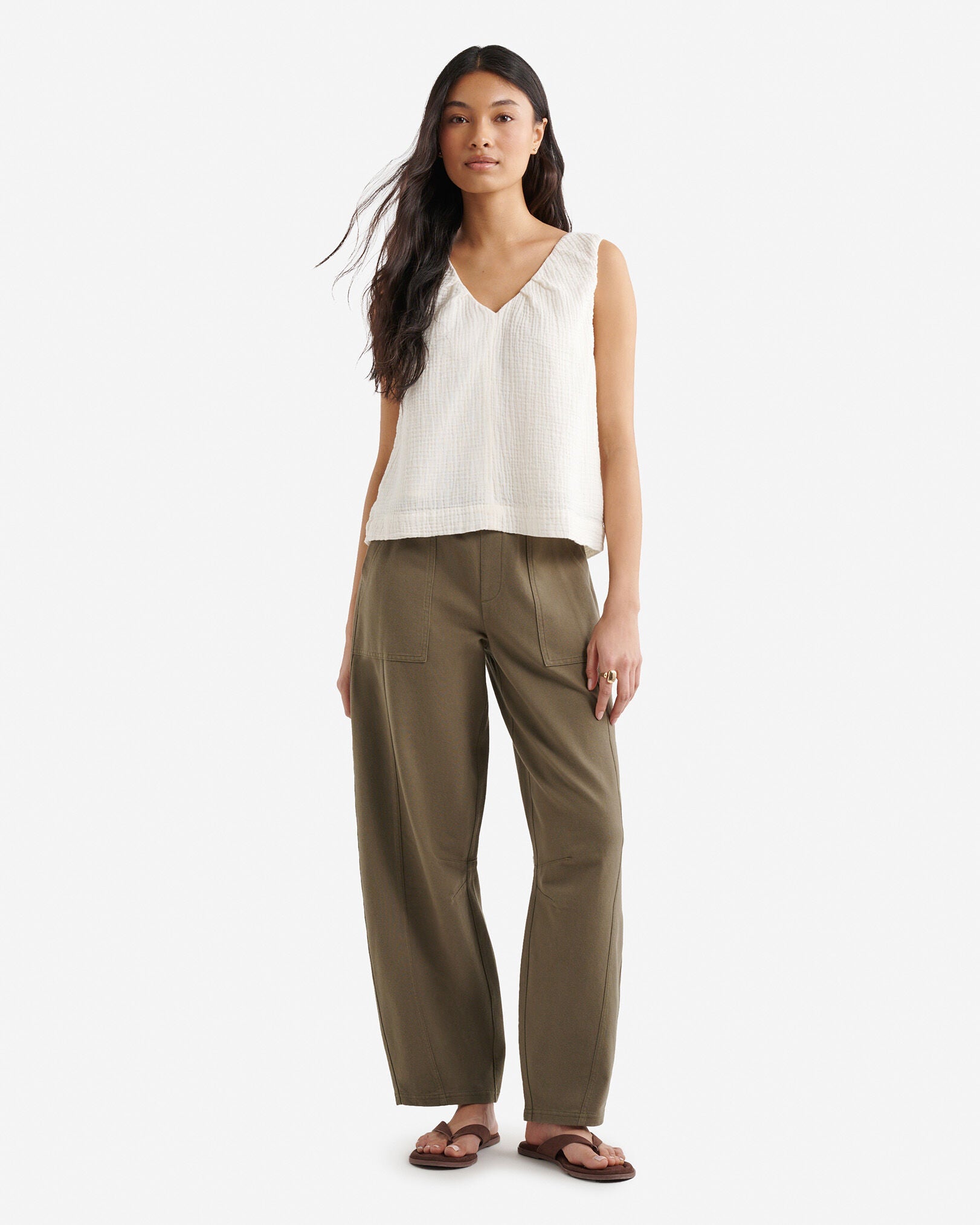 Welland Knit Twill Barrel Pant