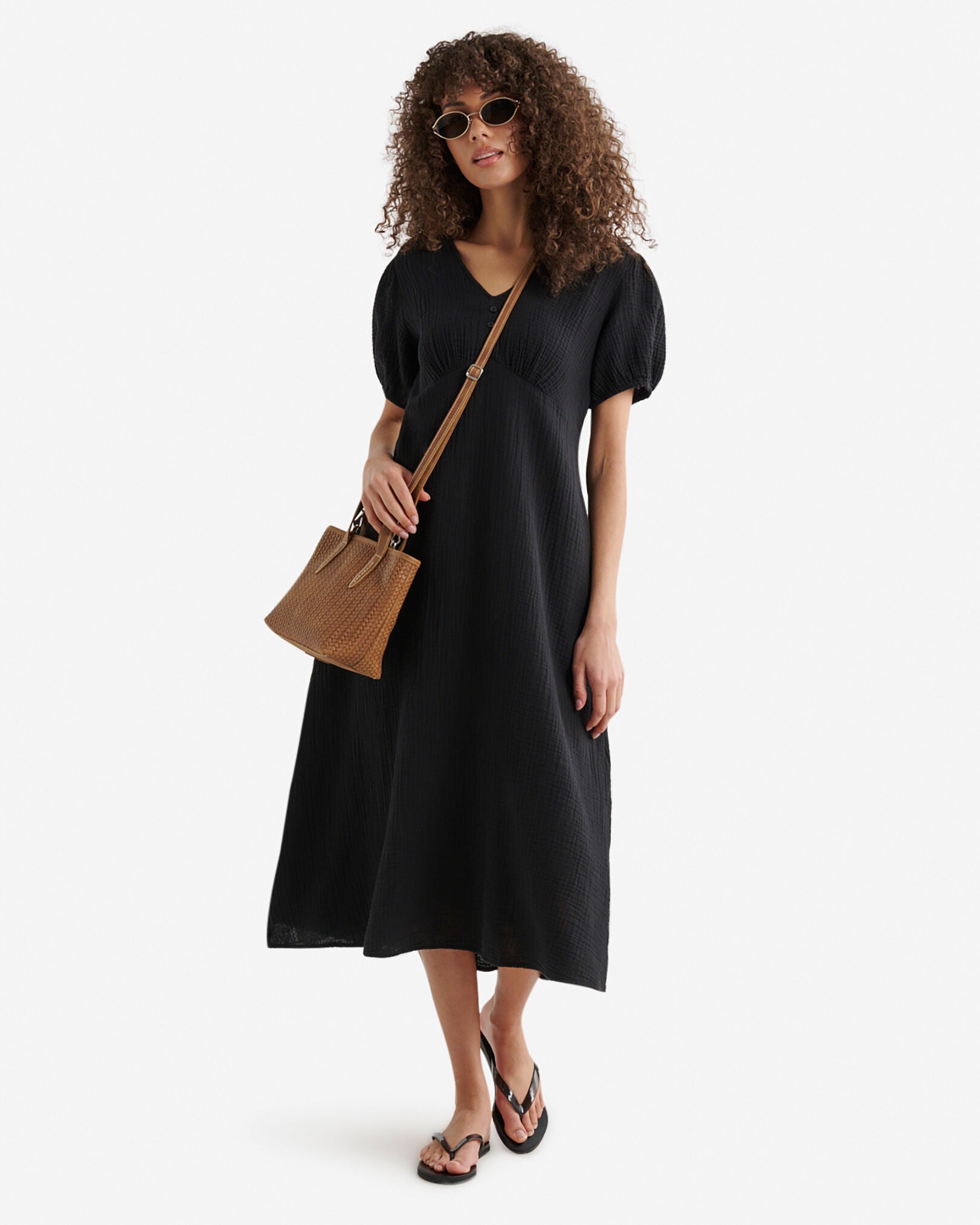Isla Cotton Gauze Tea Dress
