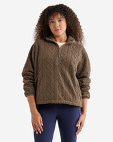 Cable Shearling Fleece Quarter Zip