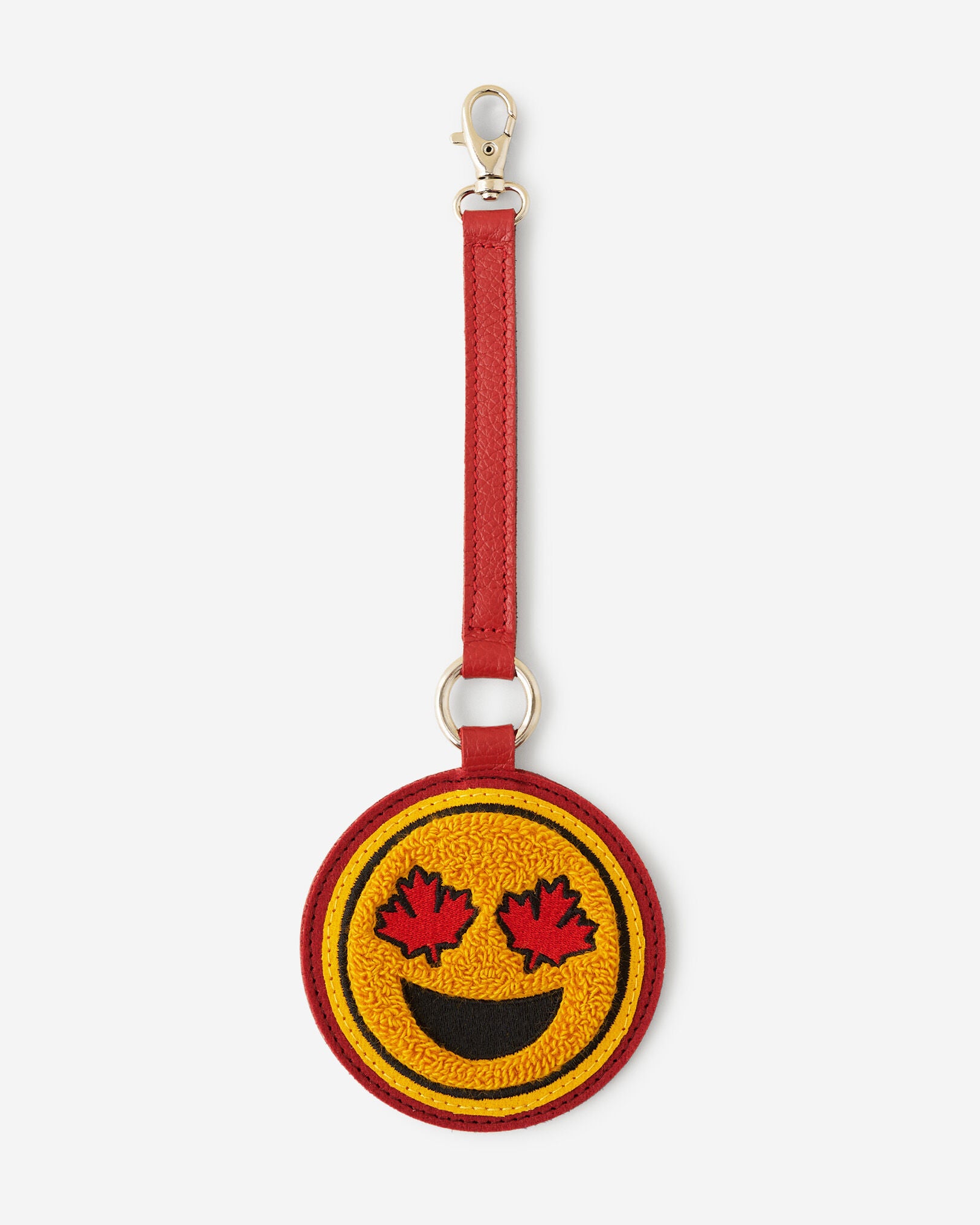 Maple Leaf Smiley Charm