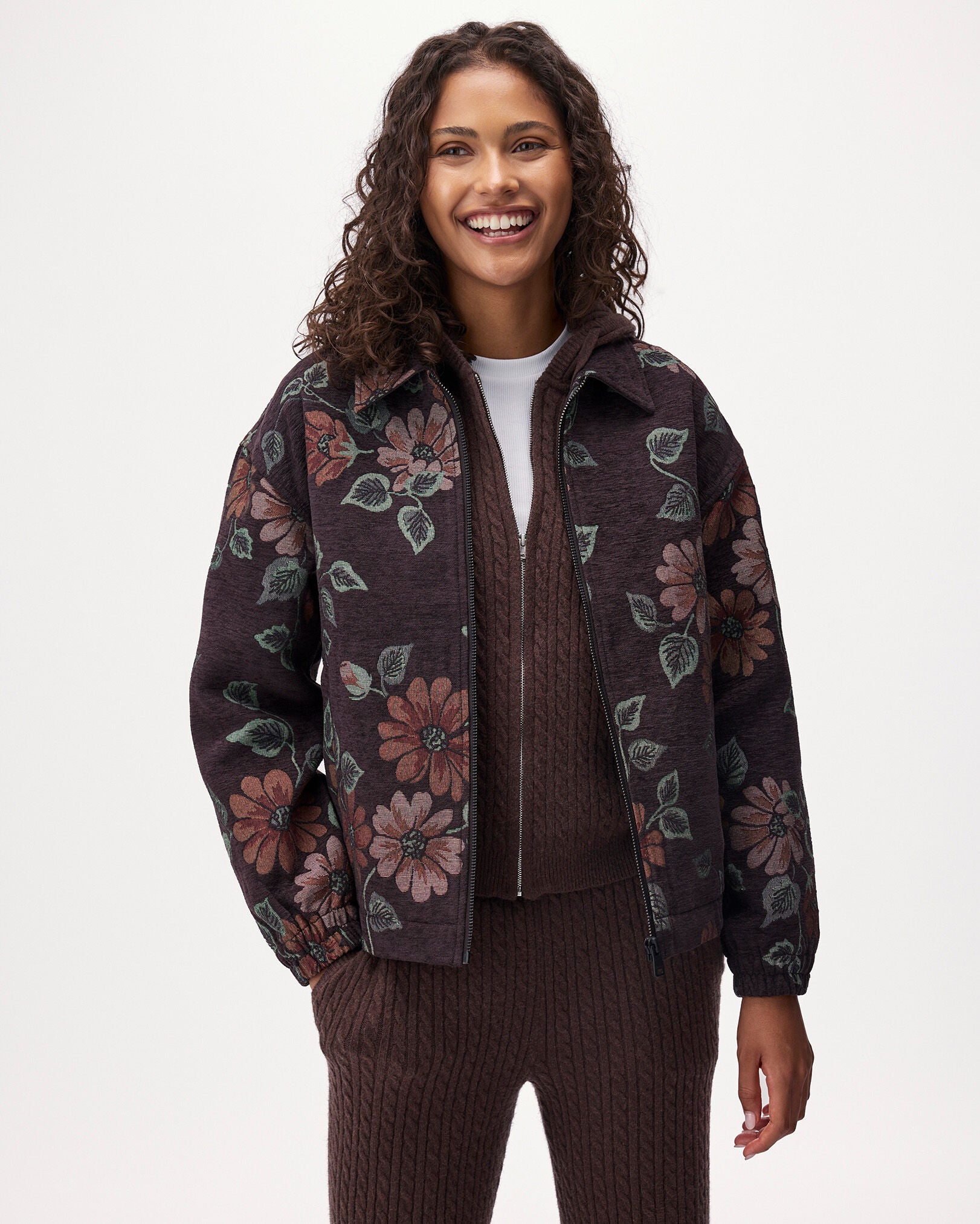 Floral Jacquard Jacket
