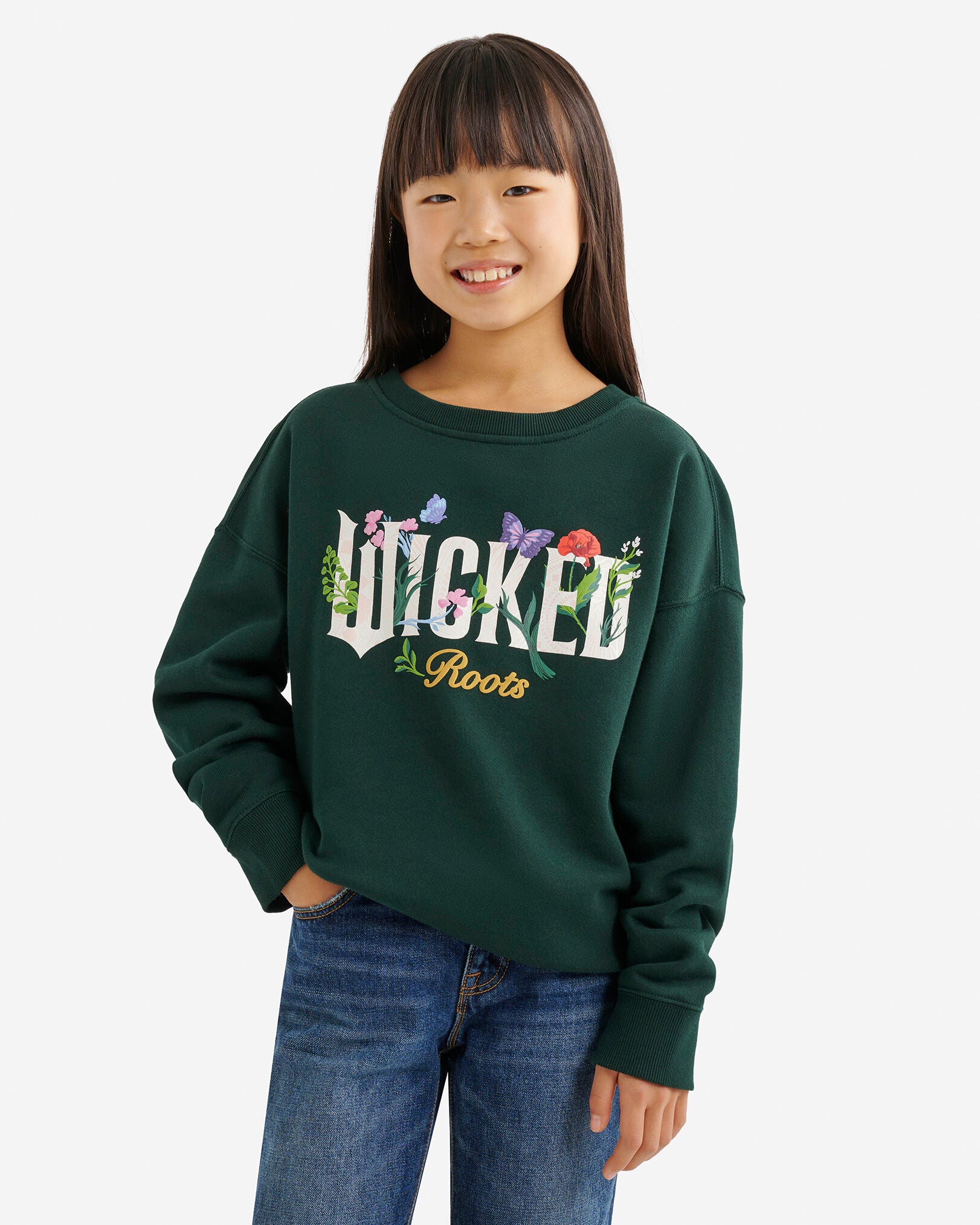 Kids Roots X Wicked Floral Crew Sweatshirt