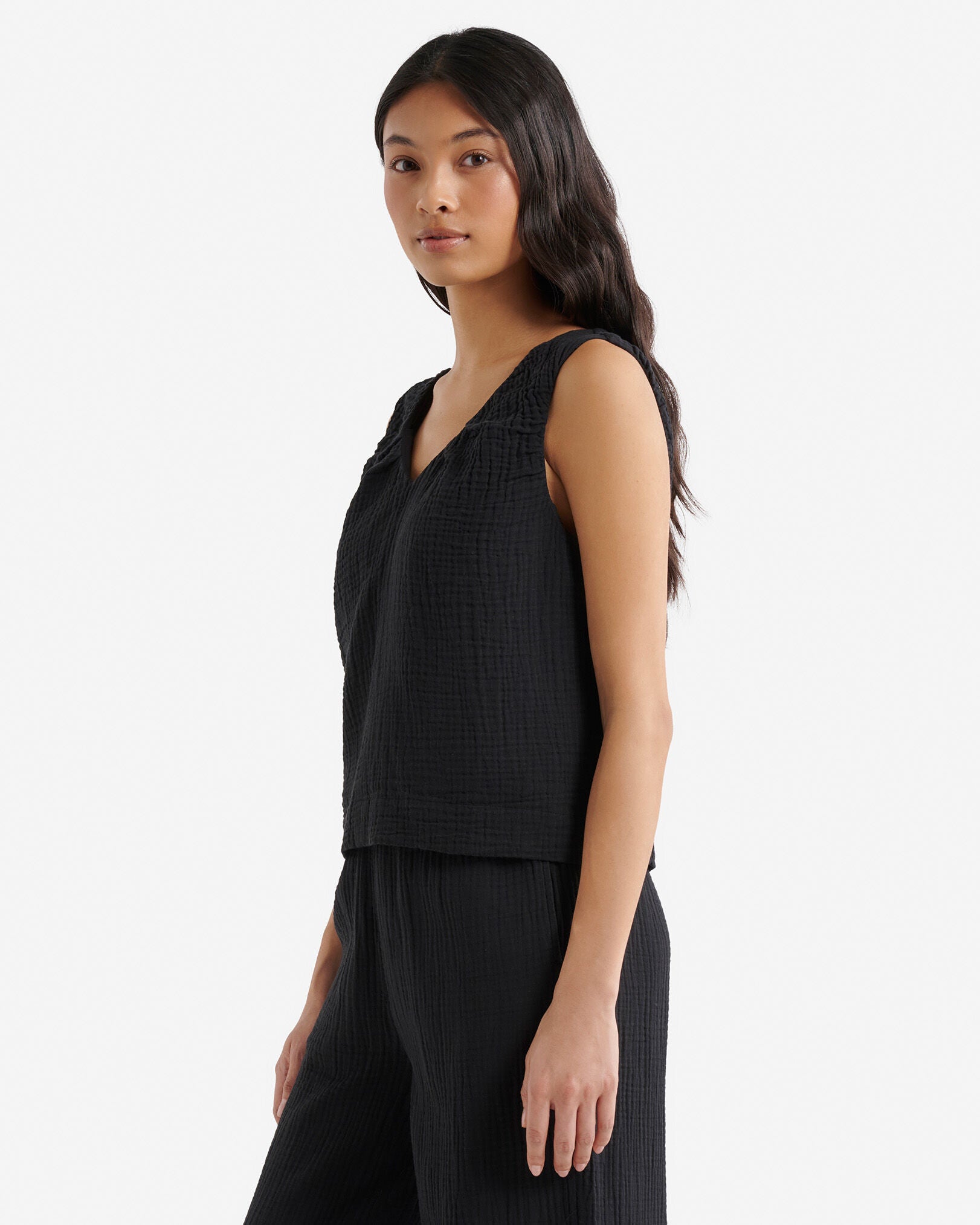 Isla Cotton Gauze Gathered Tank