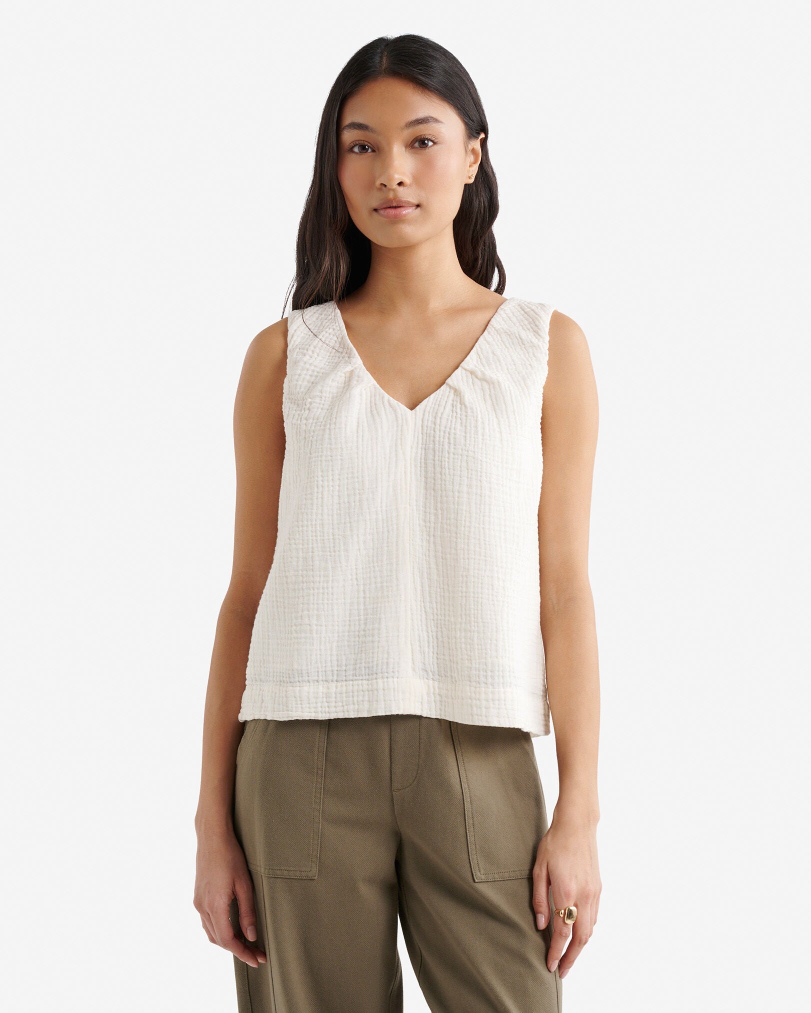 Isla Cotton Gauze Gathered Tank