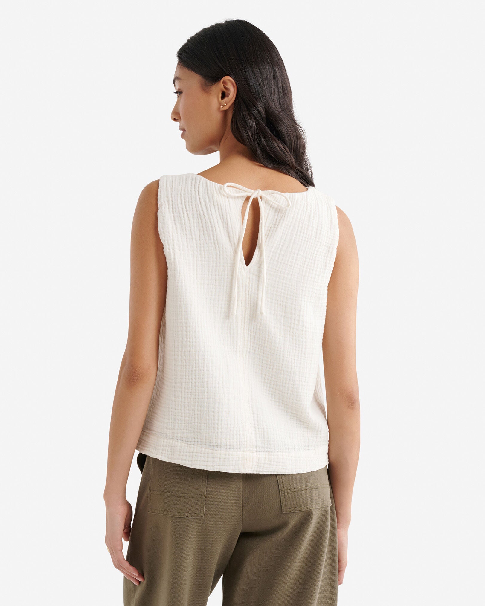 Isla Cotton Gauze Gathered Tank