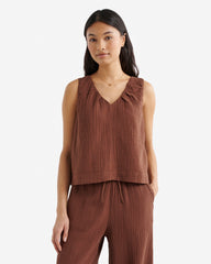 Isla Cotton Gauze Gathered Tank