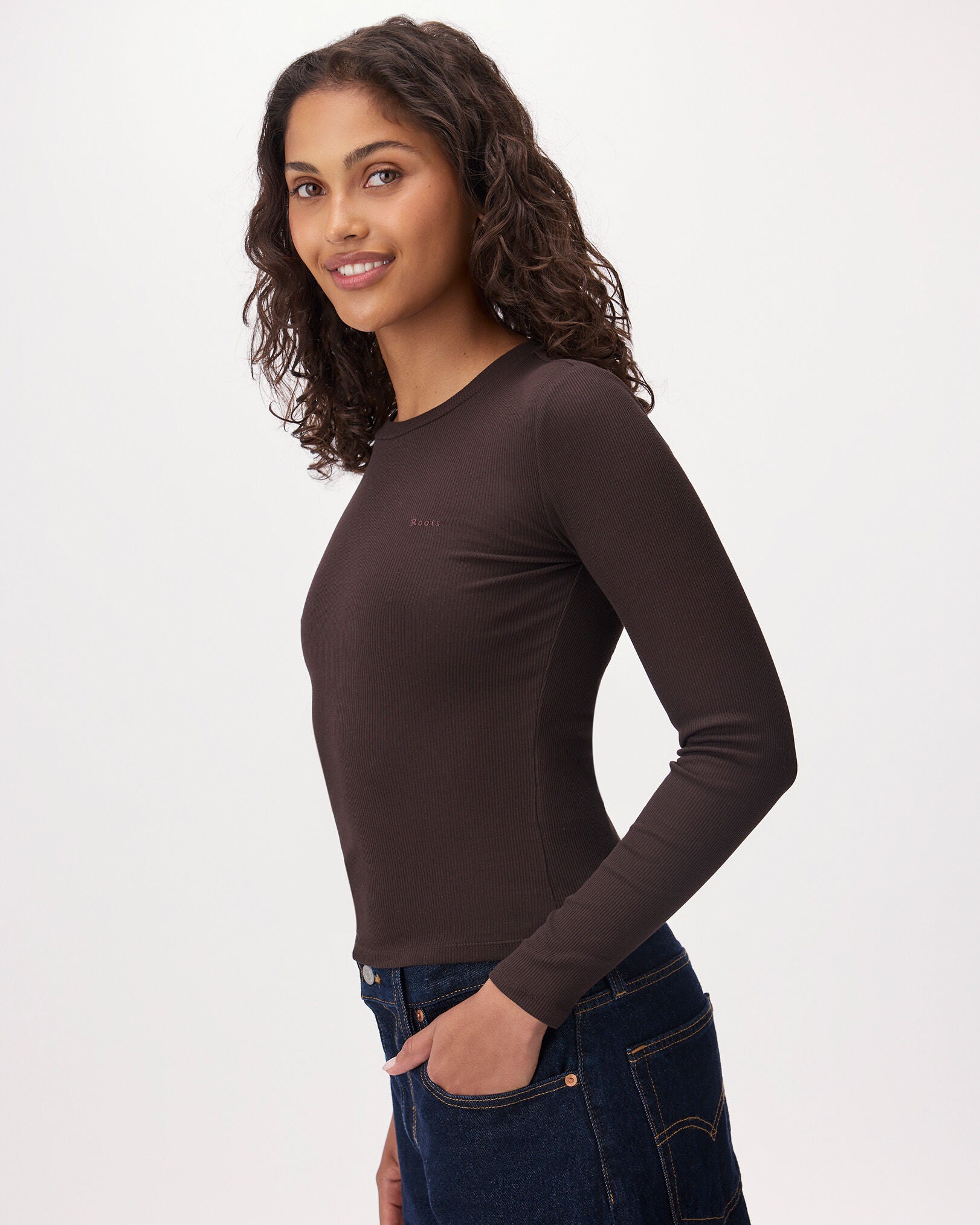 Roam Rib Fitted Long Sleeve Top