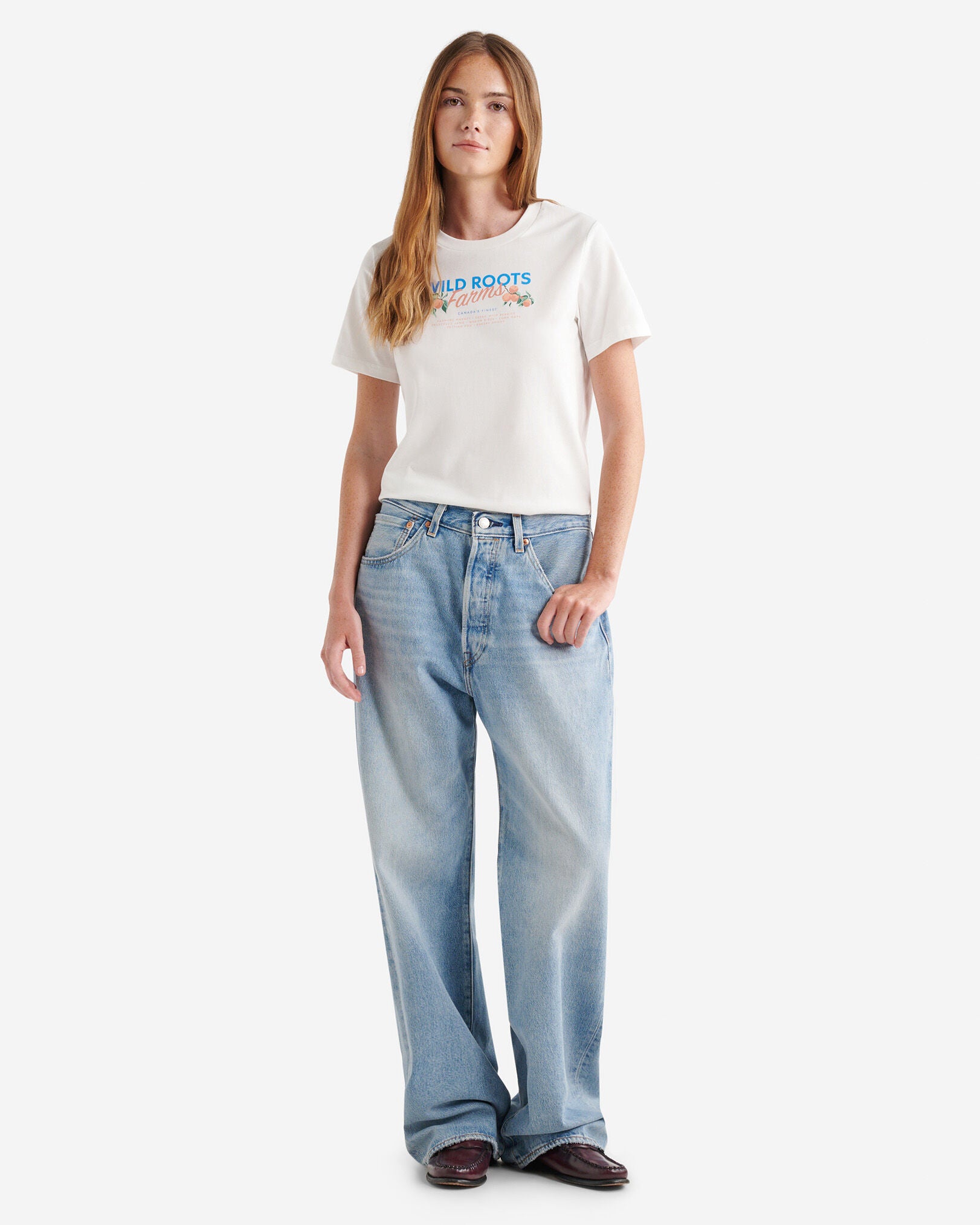 Womens Roots Fruit Stamp T-Shirt