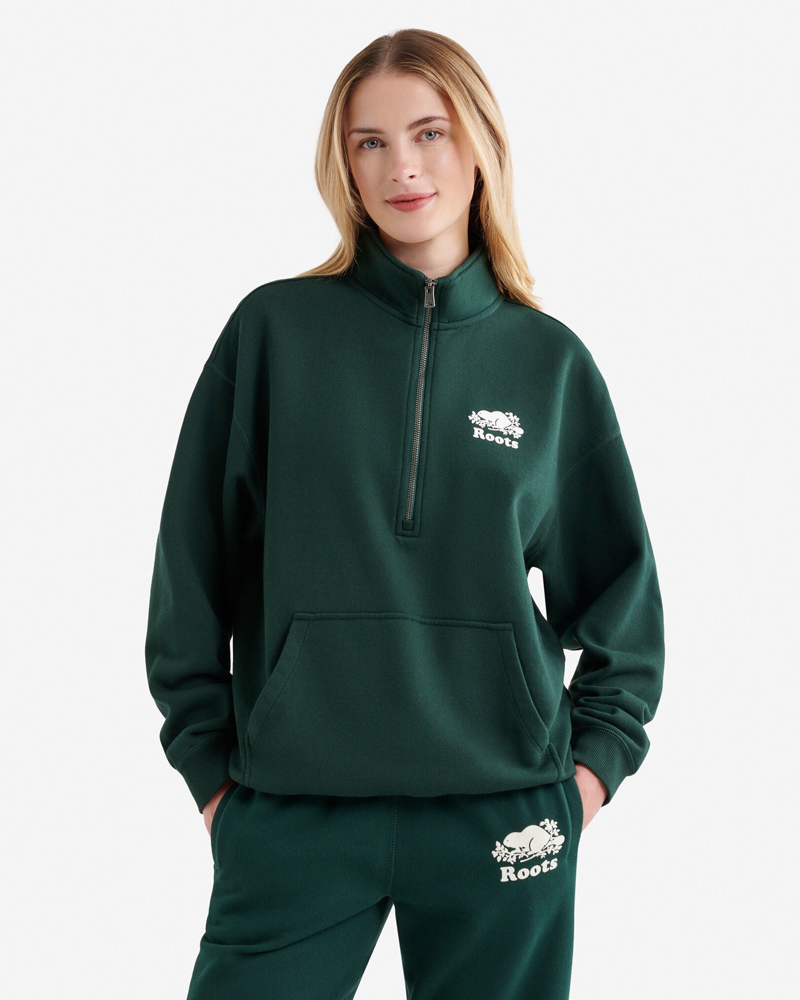 Organic Cooper Relaxed Quarter Zip Stein