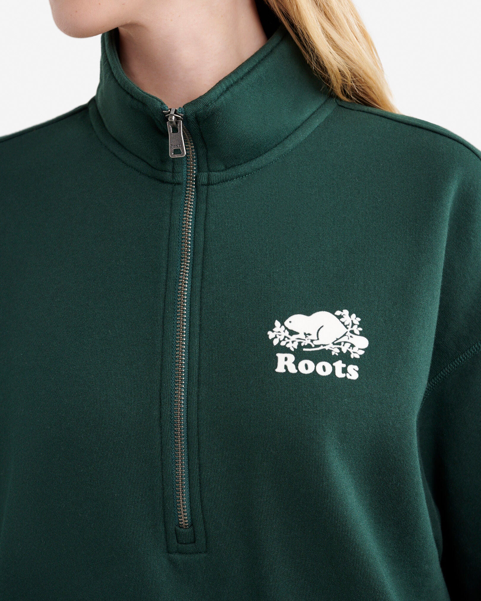 Organic Cooper Relaxed Quarter Zip Stein