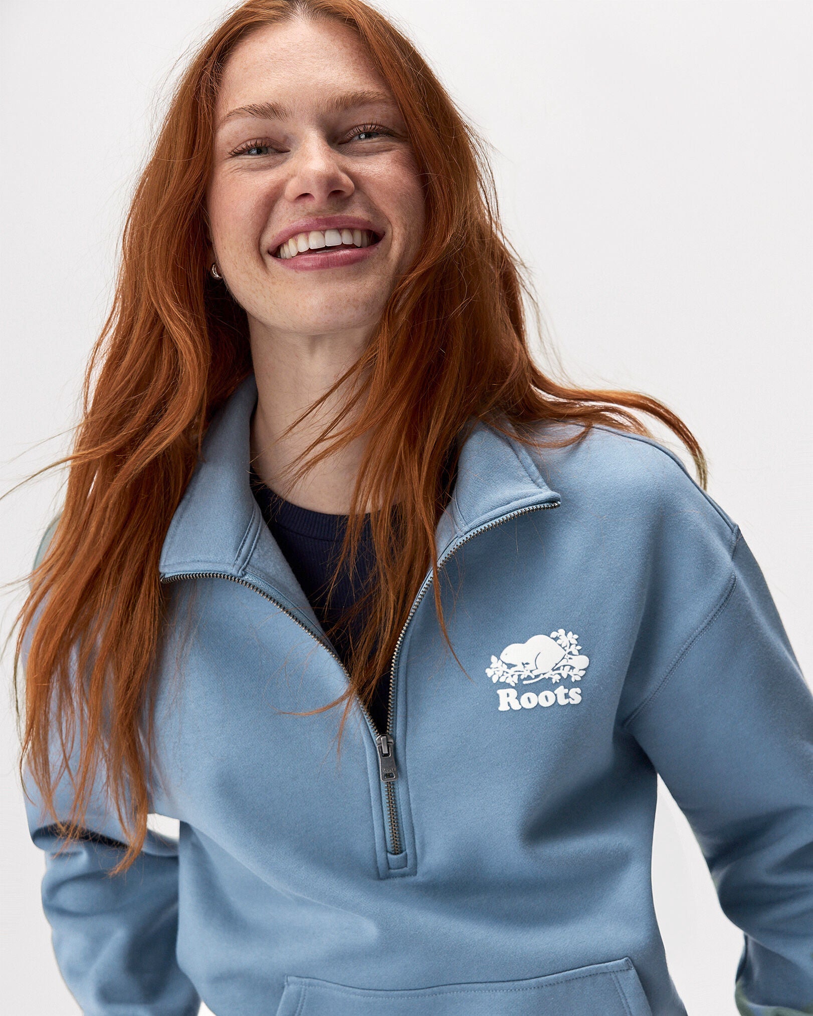 Organic Cooper Relaxed Quarter Zip Stein