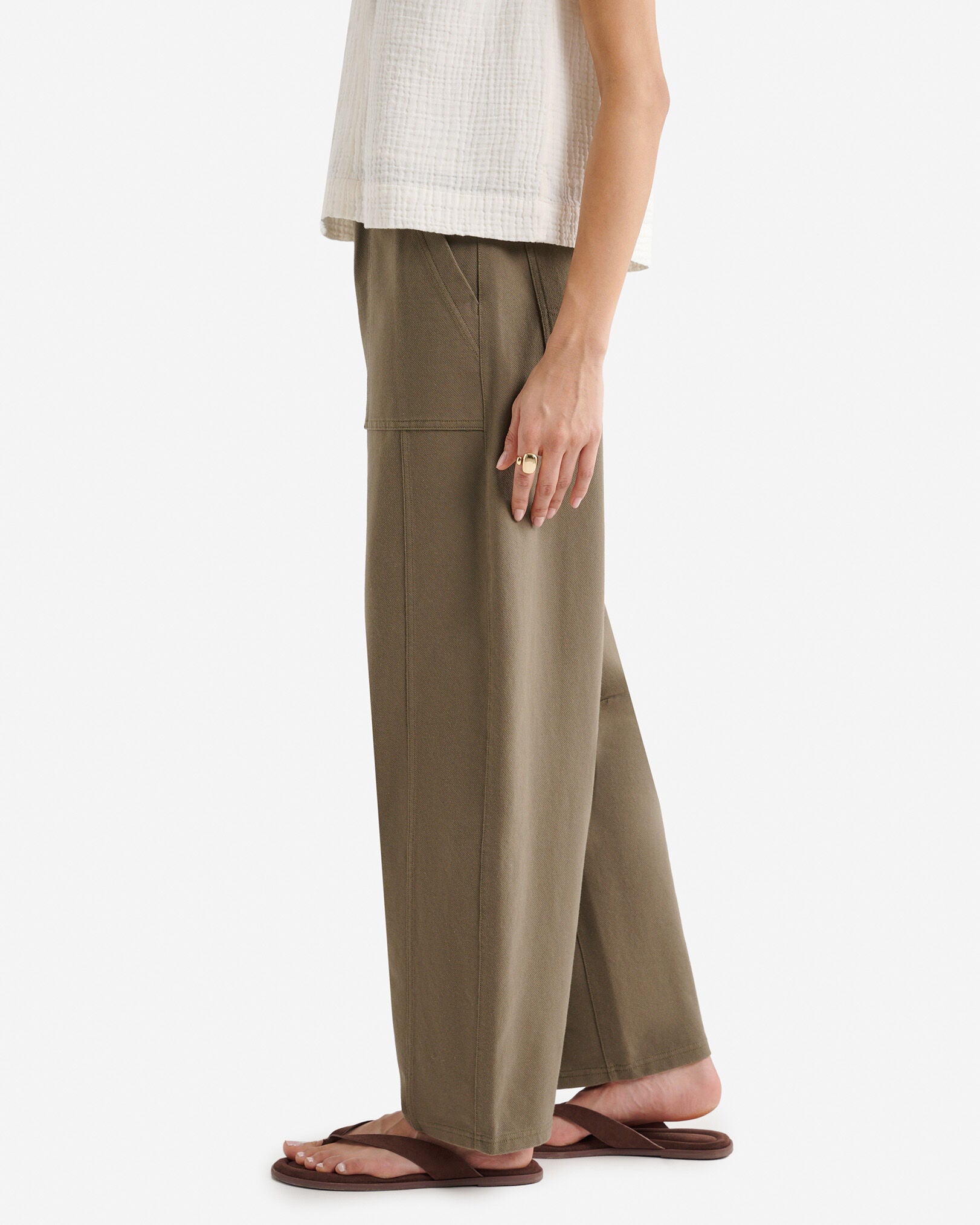 Welland Knit Twill Barrel Pant