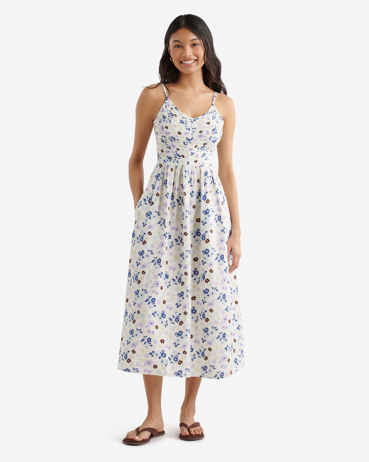Isla Cotton Gauze Smocked Dress