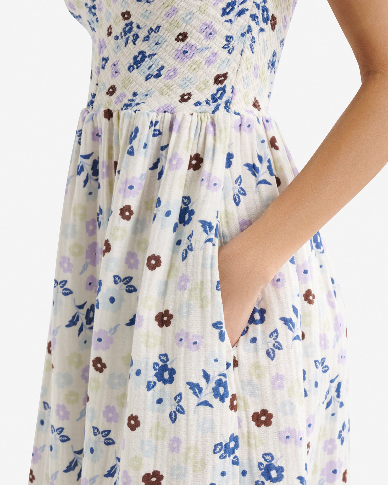 Isla Cotton Gauze Smocked Dress