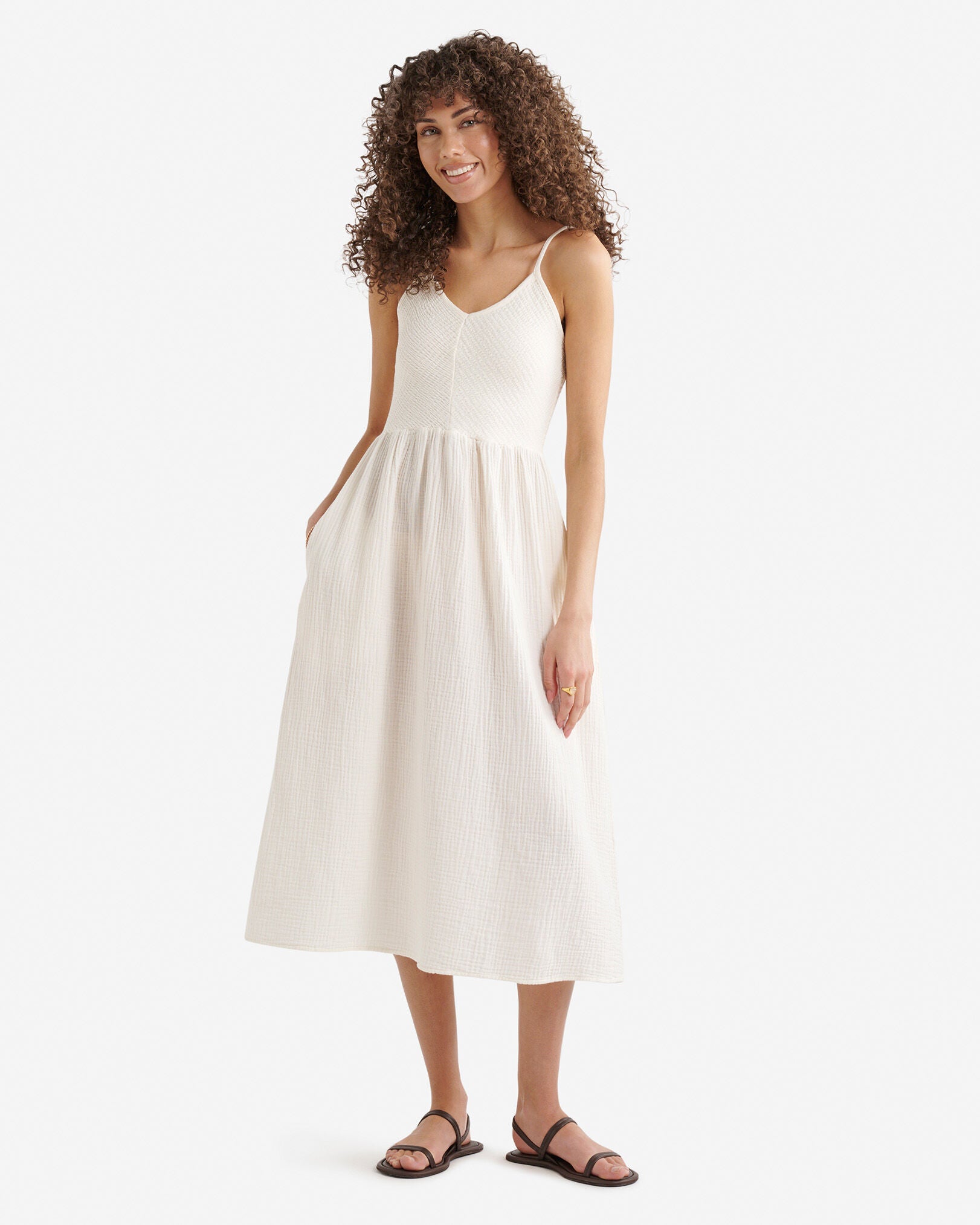 Isla Cotton Gauze Smocked Dress