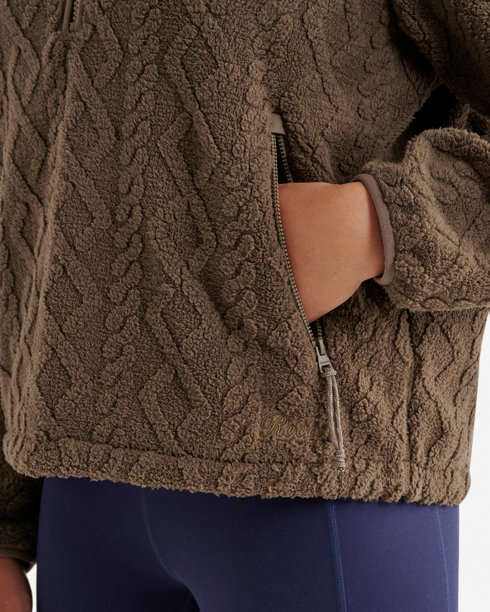 Cable Shearling Fleece Quarter Zip