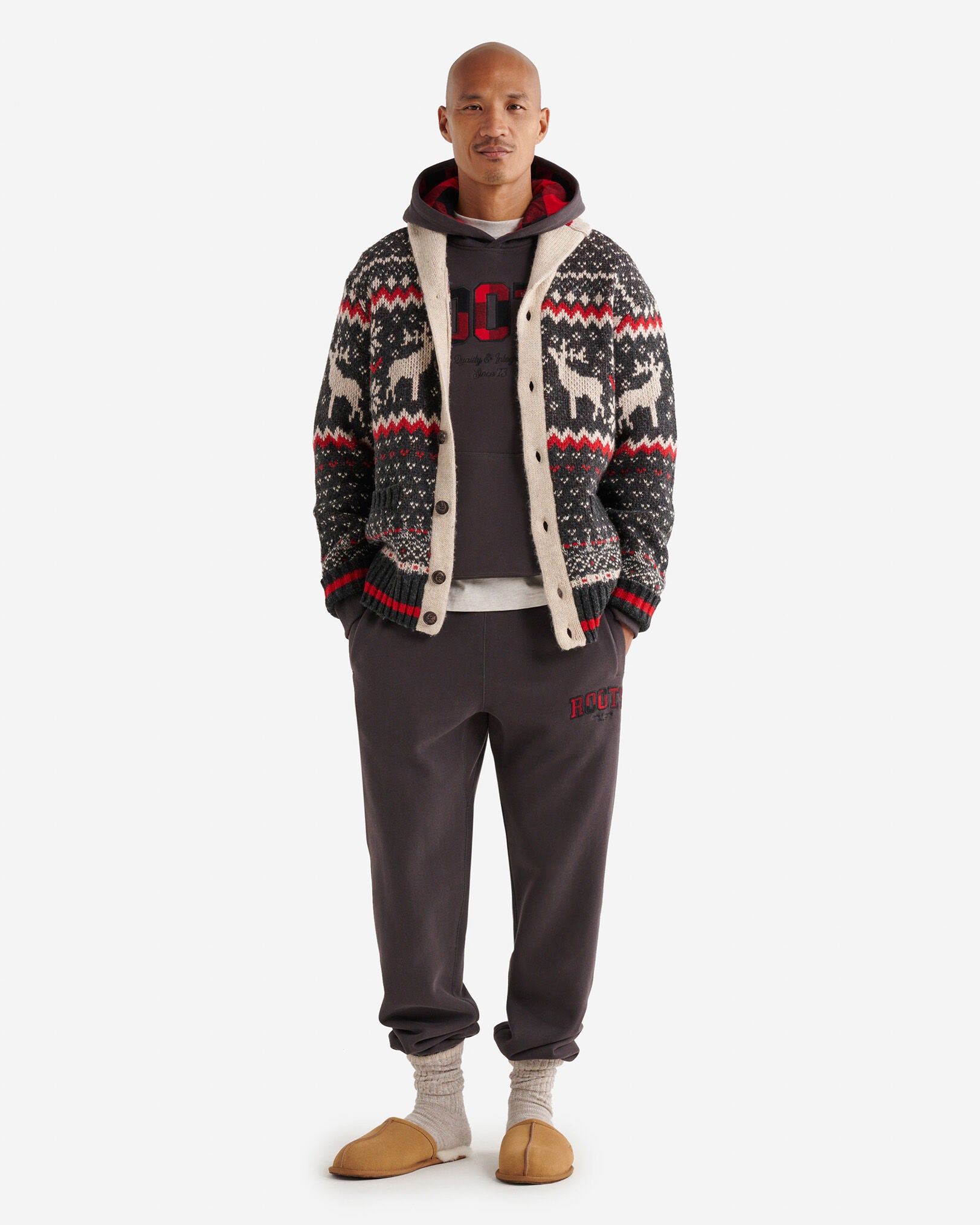Plaid Applique Hoodie