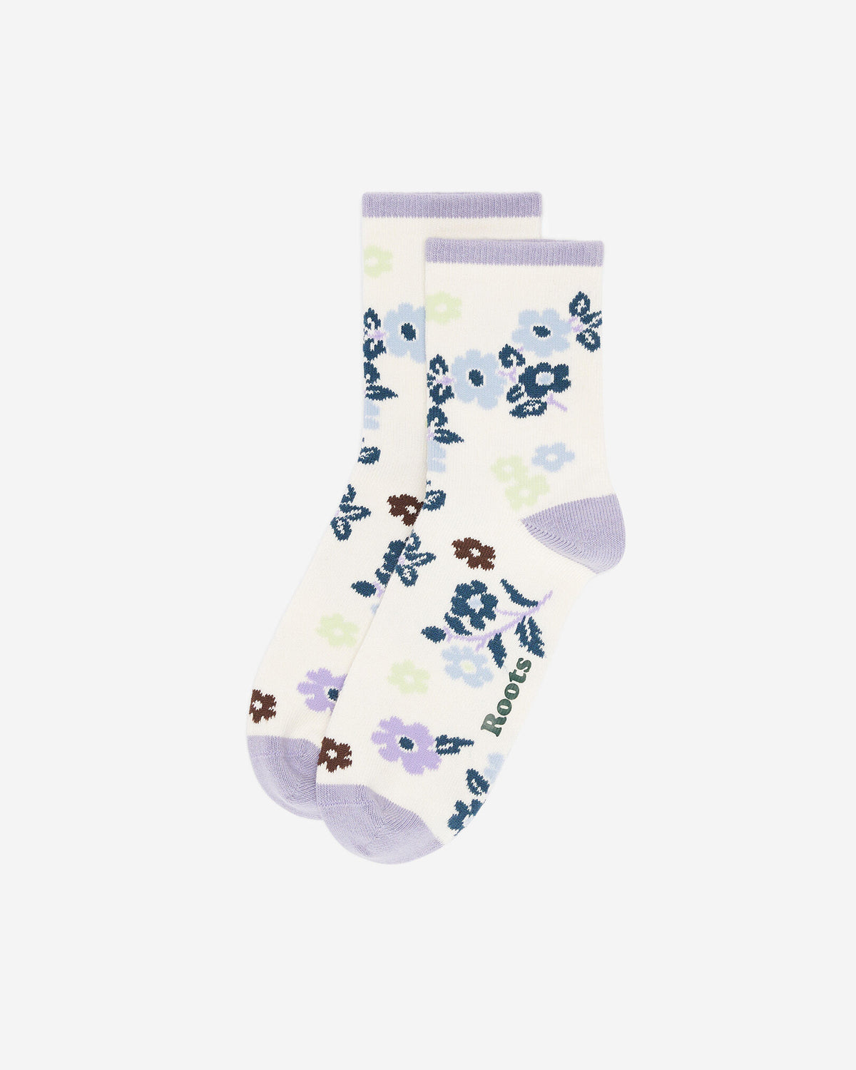 Adult Floral Print Quarter Sock