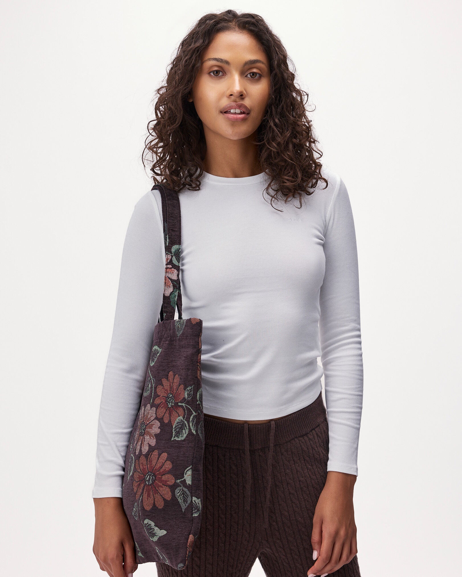 Floral Jacquard Tote